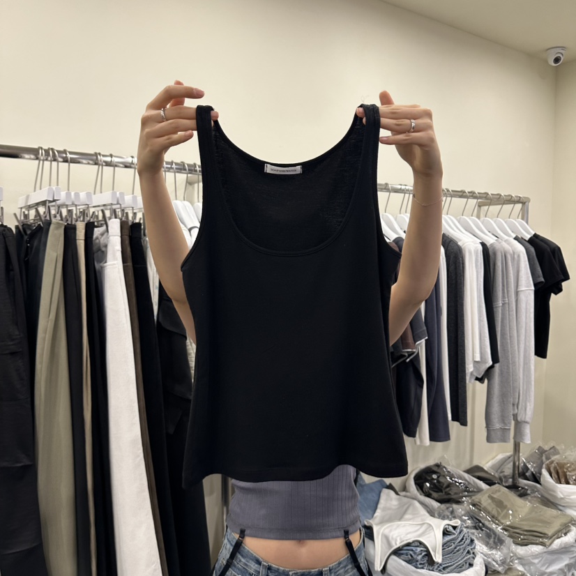 OUTFIT/SOAP AMD WATER韓國代購女士新款休閑吊帶背心OUTFIT/SOAP AMD WATER吊帶/背心圖色4黑色