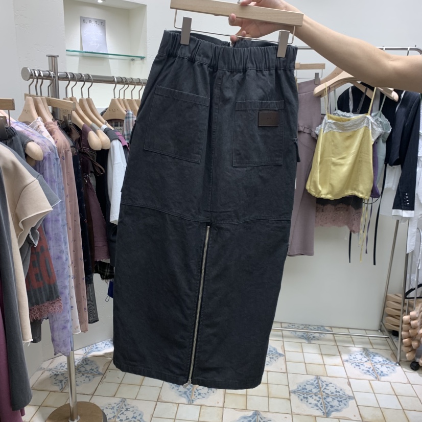 S.R.T.T.東大門實拍女士新品推薦休閑半身裙中短裙拉鏈S.R.T.T.半身裙/中短裙