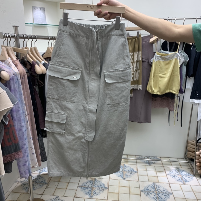S.R.T.T.東大門實拍女士新品推薦休閑半身裙中短裙拉鏈S.R.T.T.半身裙/中短裙圖色1