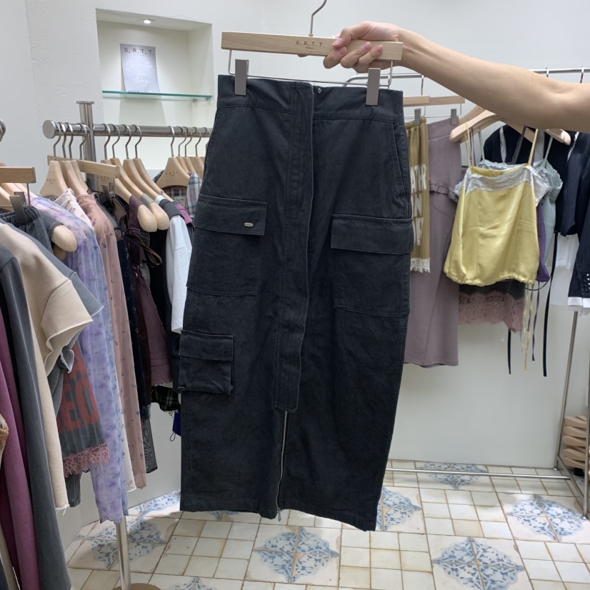 S.R.T.T.東大門實拍女士新品推薦休閑半身裙中短裙拉鏈S.R.T.T.半身裙/中短裙圖色2