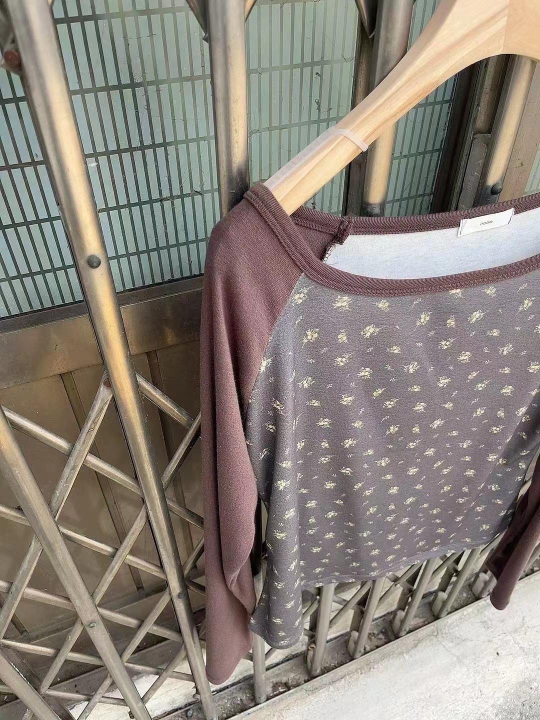 PODO韓國直郵女士新品休閑時尚人氣熱賣真品長袖T恤插肩袖PODO長袖T恤