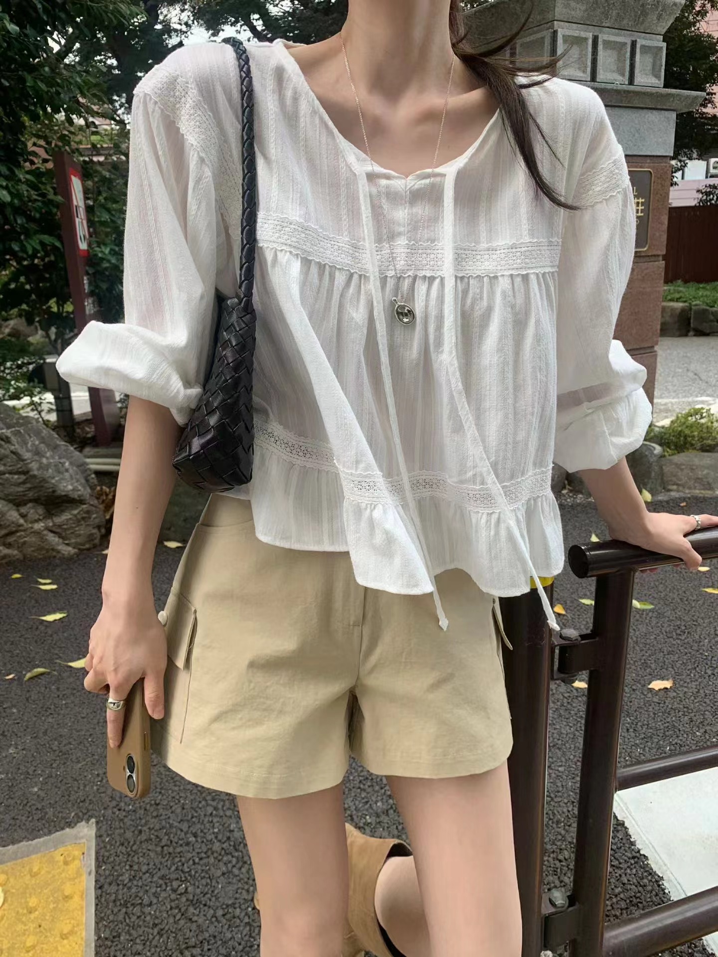 MELLOUNGE-멜라운지-T東大門直郵女士新款休閑短褲不含腰帶MELLOUNGE-2件起短褲