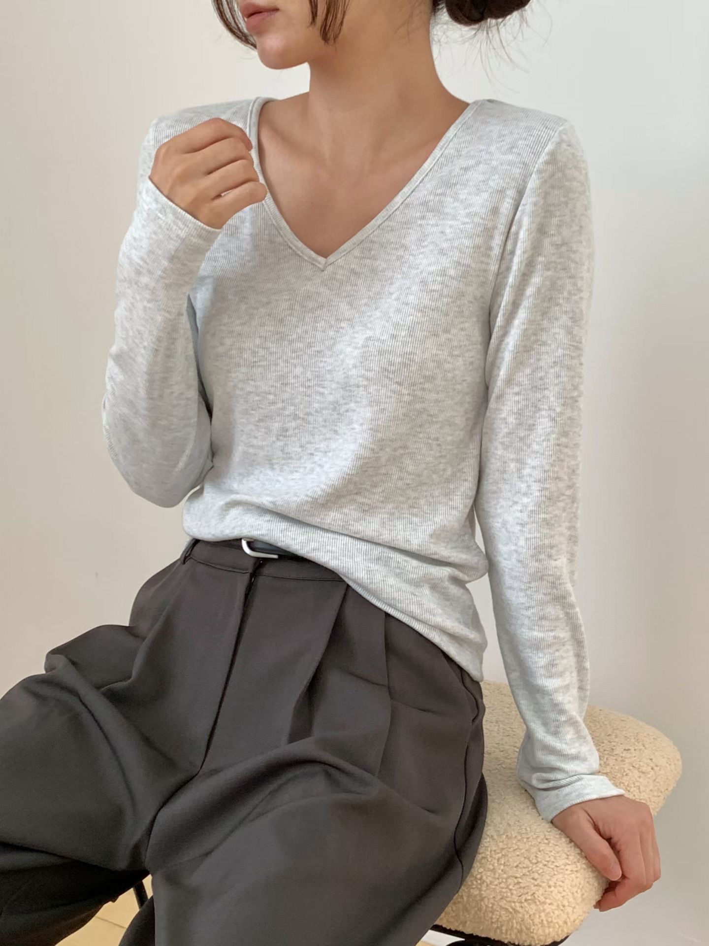 CHOCOLATE-초콜렛-T東大門代購女裝新款熱賣人氣長袖T恤CHOCOLATE長袖T恤
