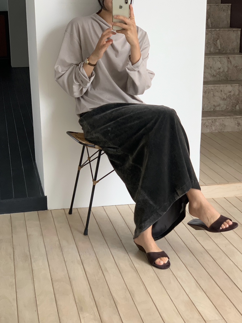 REGULARLY/PLACOR東大門直郵女裝新品時尚休閑長裙天鵝絨REGULARLY/PLACOR長裙