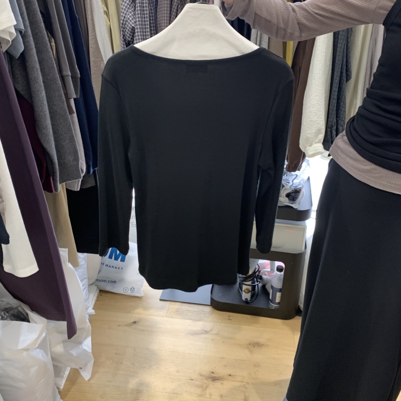 FLAT韓國代購女士新品時尚真品推薦熱賣人氣休閑長袖T恤褶皺FLAT長袖T恤