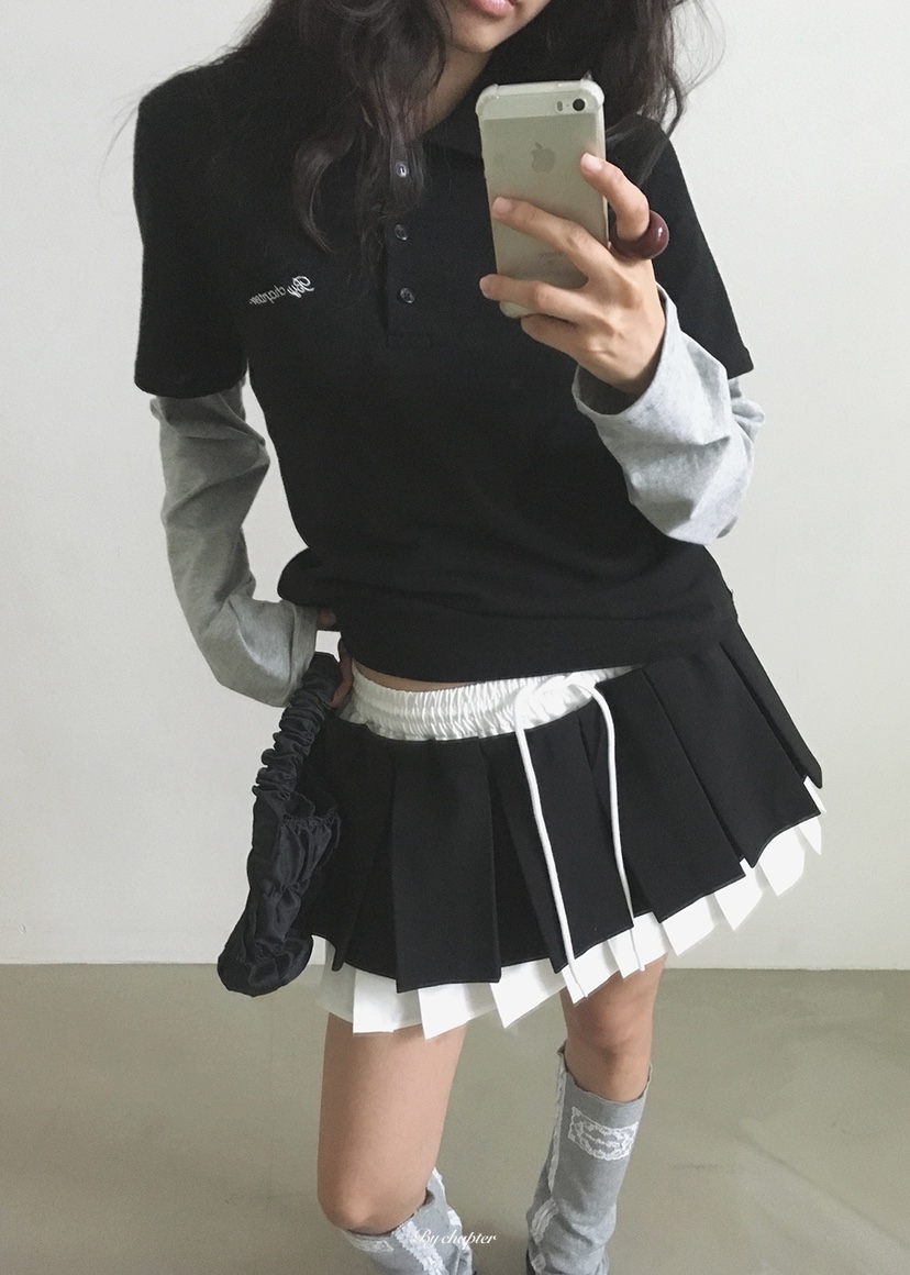 BY CHAPTER韓國直郵女士新款時尚真品休閑長袖T恤假兩件BY Chapter長袖T恤