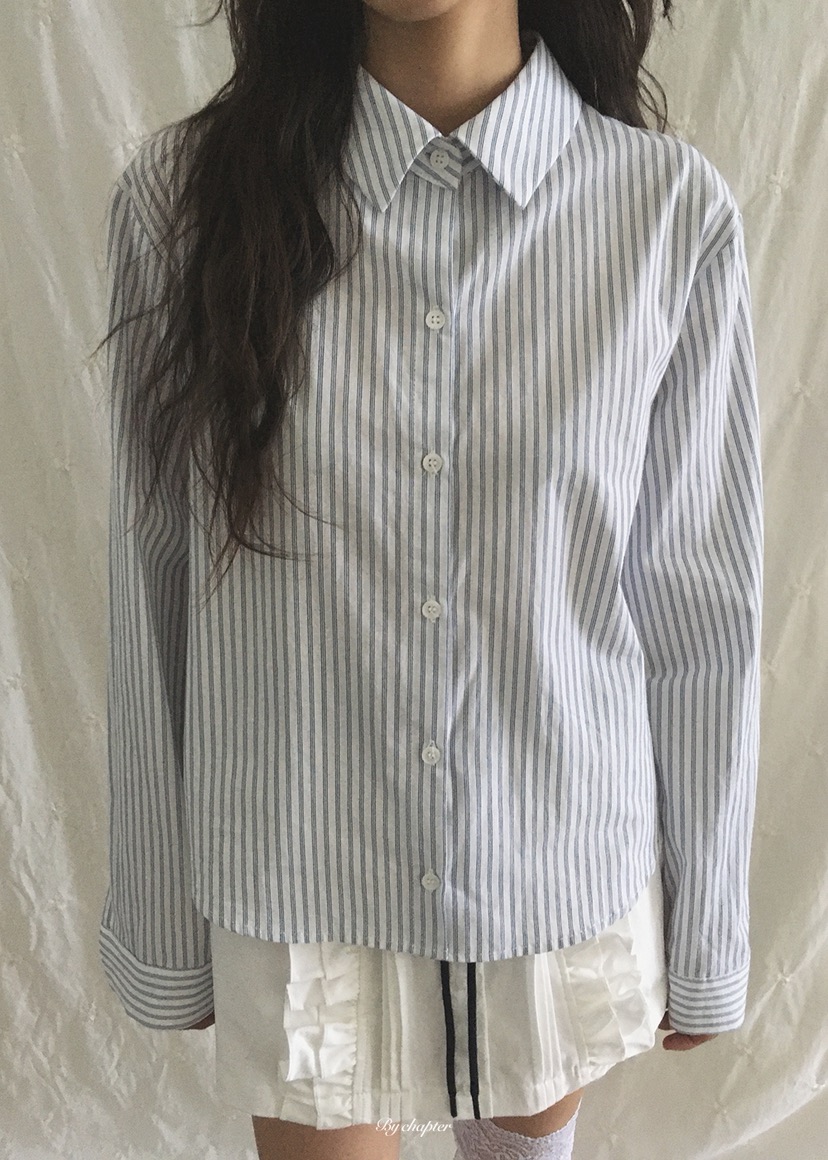 BY CHAPTER東大門實拍女士新品熱賣真品推薦襯衫蕾絲衫條紋BY Chapter襯衫/蕾絲衫