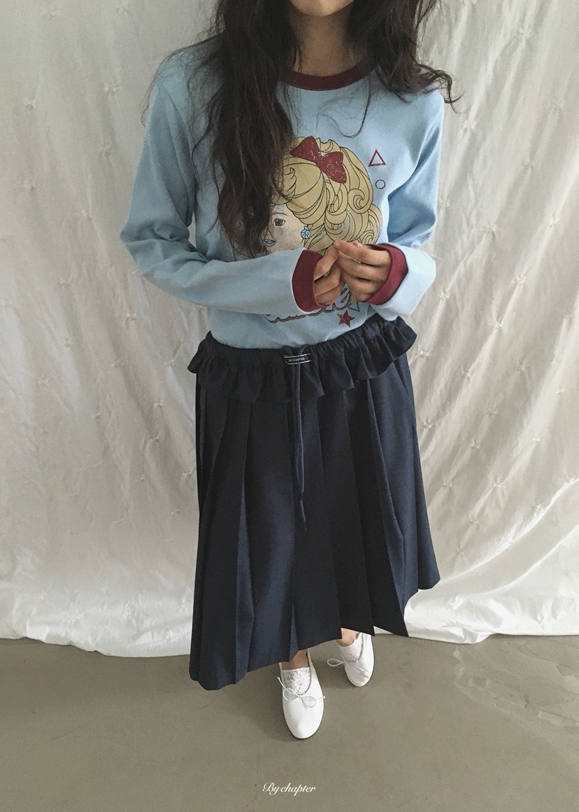 BY CHAPTER韓國代購女士新款人氣熱賣時尚休閑長袖T恤撞色BY Chapter長袖T恤