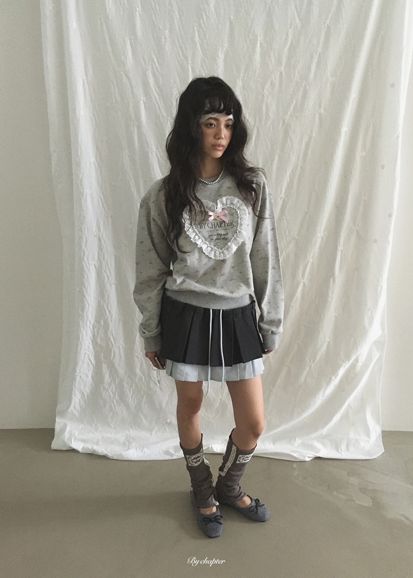 BY CHAPTER韓國直郵女裝新品熱賣休閑推薦真品時尚衛衣花朵BY Chapter衛衣