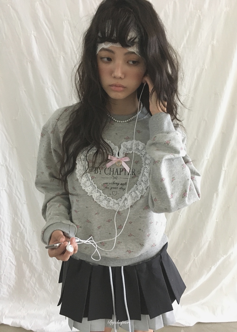 BY CHAPTER韓國直郵女裝新品熱賣休閑推薦真品時尚衛衣花朵BY Chapter衛衣圖色1