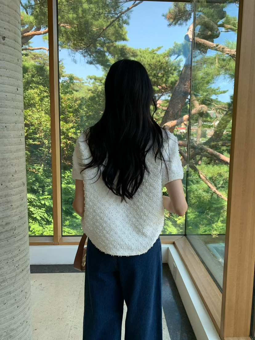 PRIVIE/H/LOW GAUGE韓國代購女裝新款休閑T恤不含配飾粗花呢PRIVIE/H/LOW GAUGET恤