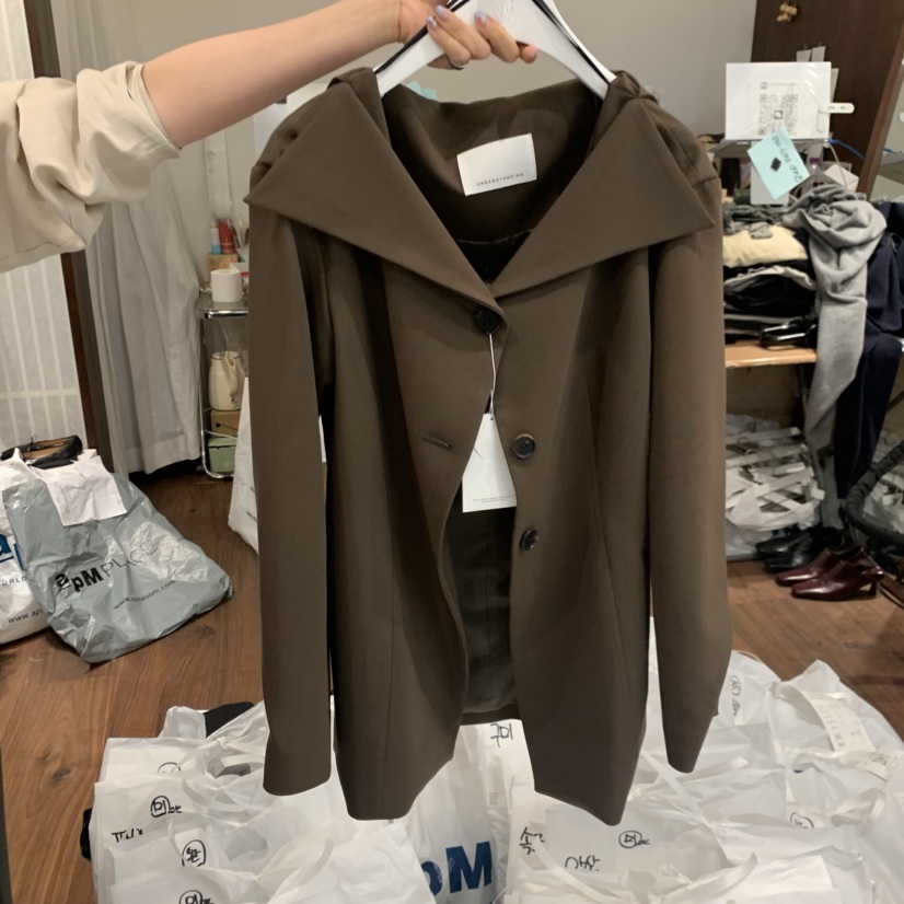 UNDERSTANDING東大門代購女裝新品人氣休閑時尚熱賣夾克露肩UNDERSTANDING夾克圖色2