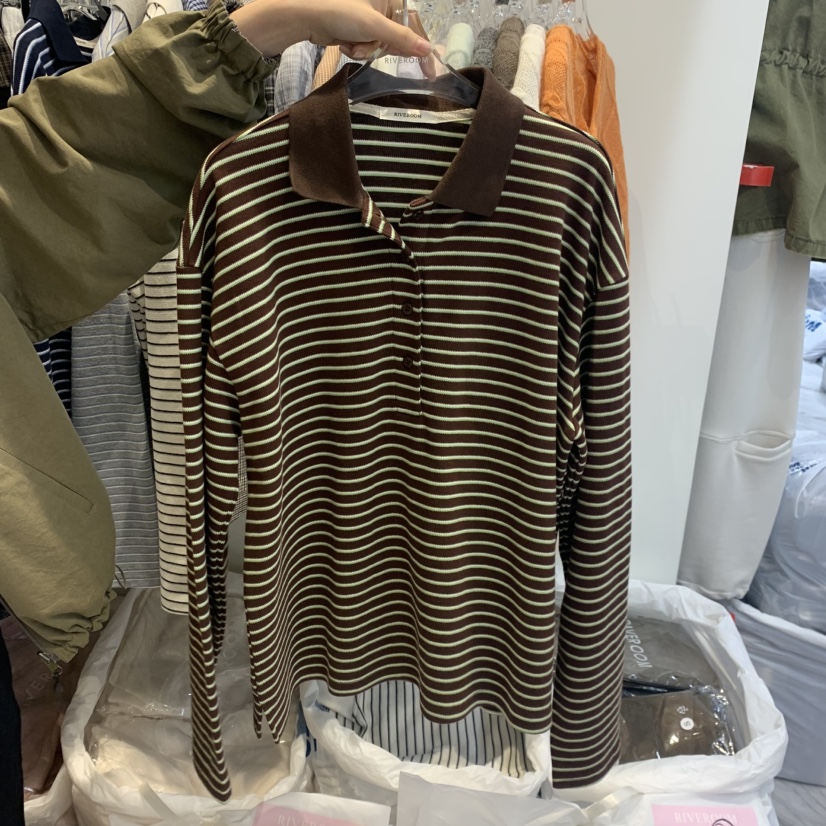 RIVEROOM東大門實拍女裝新款時尚休閑人氣推薦真品熱賣衛衣RIVEROOM衛衣圖色3棕色
