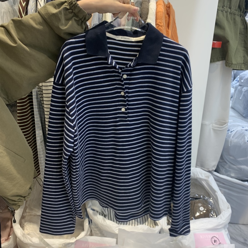 RIVEROOM東大門實拍女裝新款時尚休閑人氣推薦真品熱賣衛衣RIVEROOM衛衣圖色4深藍色