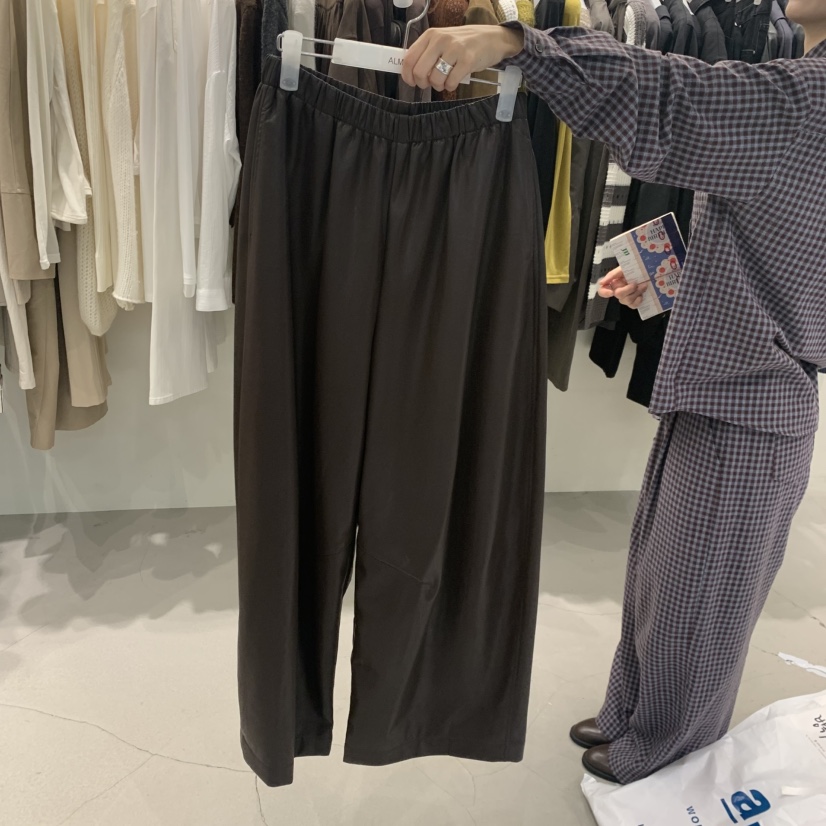 ALMOND韓國直郵女士新品真品熱賣休閑時尚推薦休閑褲皮褲ALMOND休閑褲圖色1棕色