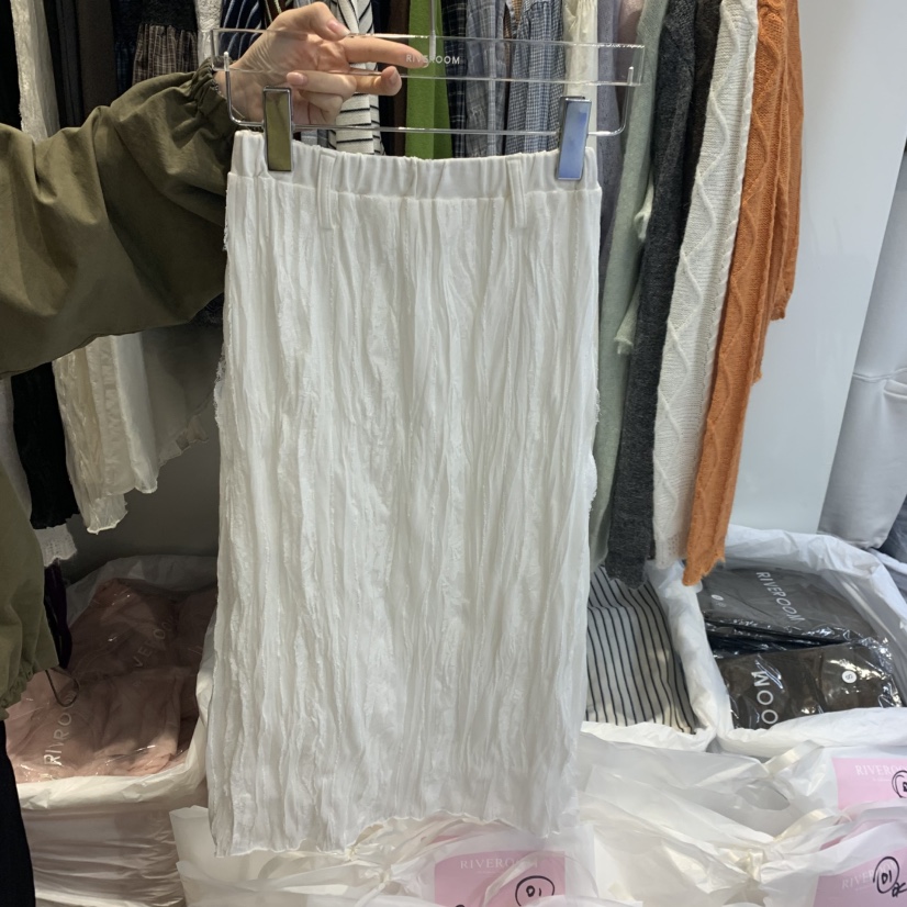 RIVEROOM韓國直郵女裝新品人氣休閑時尚真品半身裙中短裙RIVEROOM半身裙/中短裙圖色2白