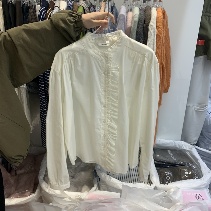 RIVEROOM韓國直郵女裝新品時尚推薦真品人氣熱賣襯衫蕾絲衫RIVEROOM襯衫/蕾絲衫圖色1
