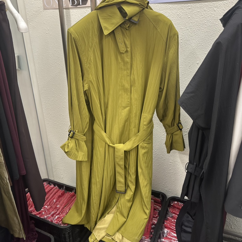 ONEBYTWO韓國代購女裝新款休閑人氣長款風衣含腰帶含圍巾ONEBYTWO長款風衣