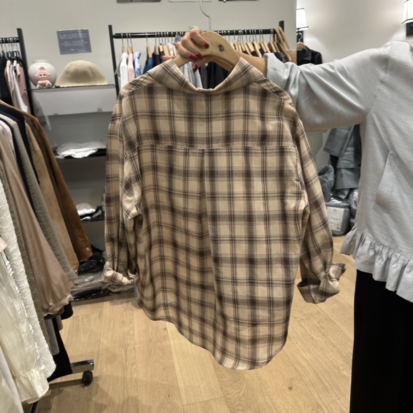 M.G.N東大門實拍女士新品真品休閑推薦人氣襯衫蕾絲衫格子MAGNET襯衫/蕾絲衫