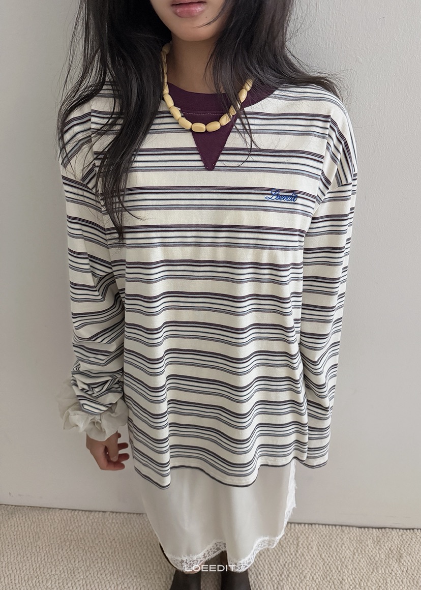 LOEEDIT東大門代購女士新款推薦時尚休閑人氣熱賣長袖T恤LOEEDIT長袖T恤圖色1
