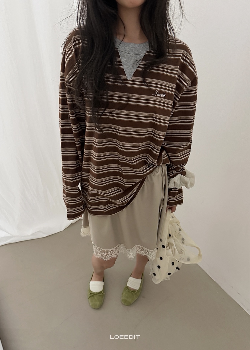 LOEEDIT東大門代購女士新款推薦時尚休閑人氣熱賣長袖T恤LOEEDIT長袖T恤圖色2