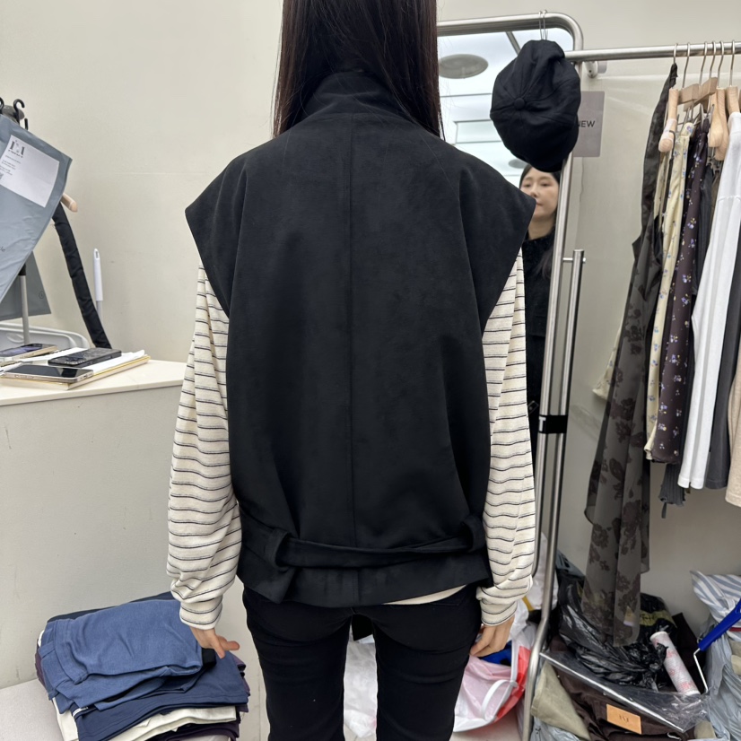 I MFACT韓國直郵女裝新品真品推薦休閑時尚人氣馬甲麂皮I MFACT馬甲