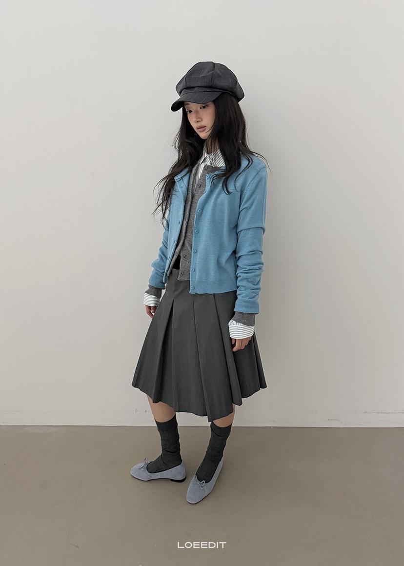 LOEEDIT韓國代購女士新品推薦熱賣半身裙中短裙裹身裙褶裥LOEEDIT半身裙/中短裙