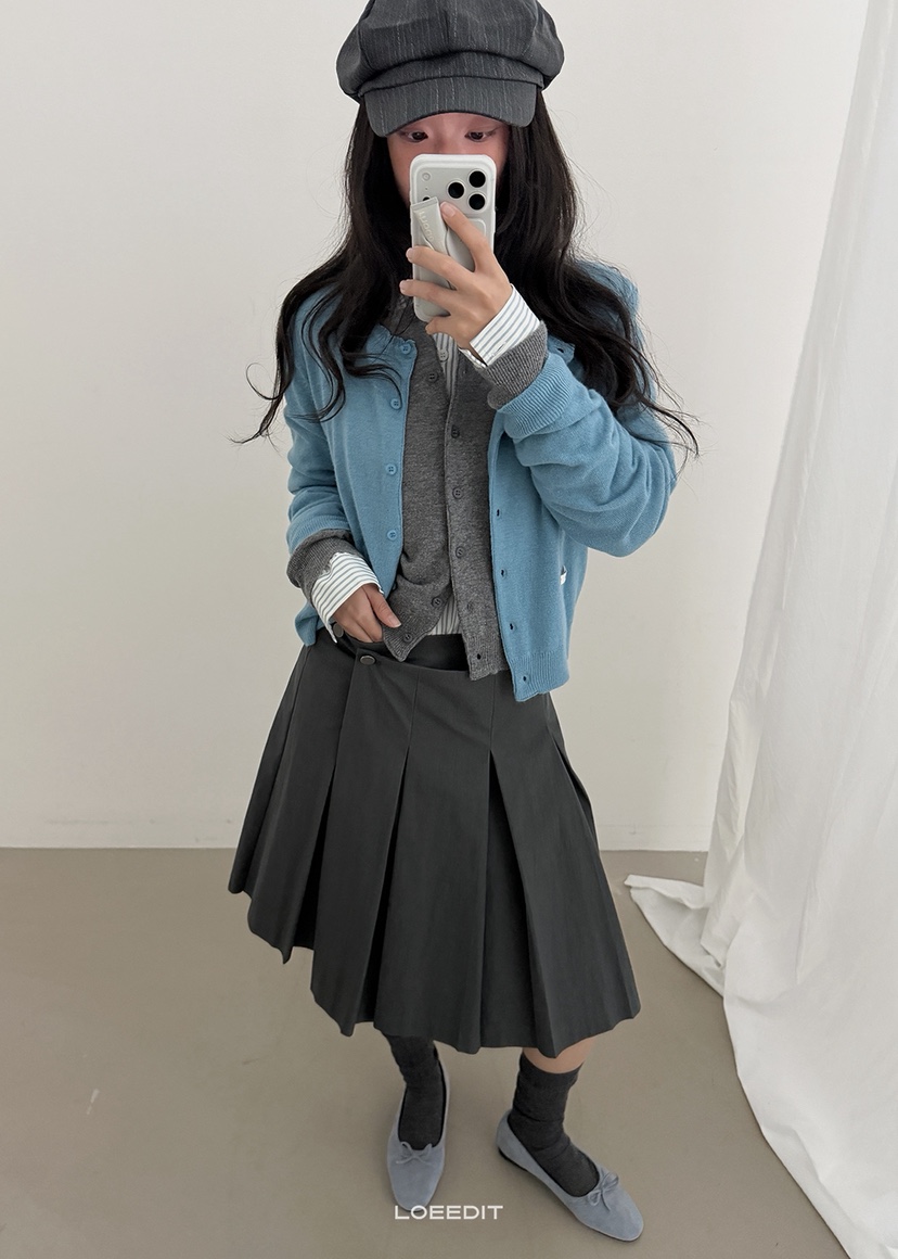 LOEEDIT韓國代購女士新品推薦熱賣半身裙中短裙裹身裙褶裥LOEEDIT半身裙/中短裙