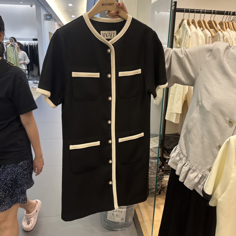 M.G.N東大門直郵女士新款熱賣推薦休閑真品連衣裙粗花呢MAGNET連衣裙圖色2
