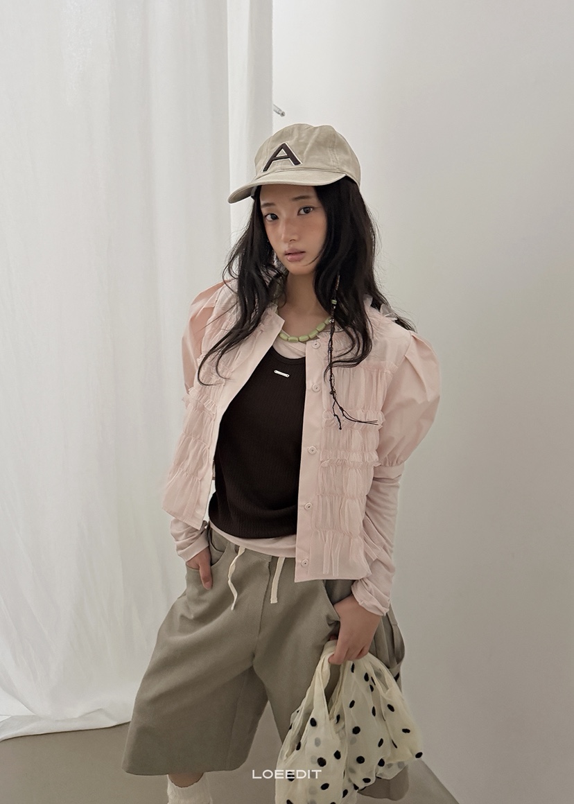 LOEEDIT東大門代購女裝新款推薦人氣真品休閑襯衫蕾絲衫褶皺LOEEDIT襯衫/蕾絲衫