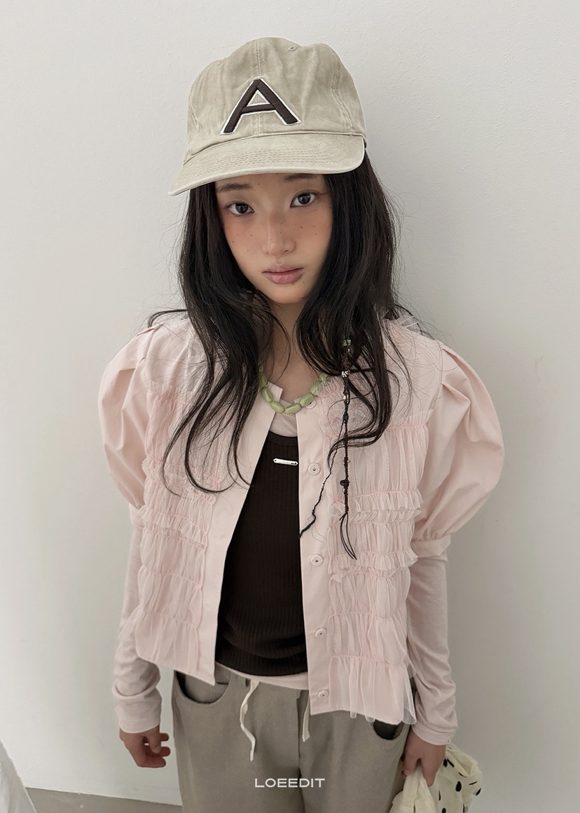 LOEEDIT東大門代購女裝新款推薦人氣真品休閑襯衫蕾絲衫褶皺LOEEDIT襯衫/蕾絲衫圖色2