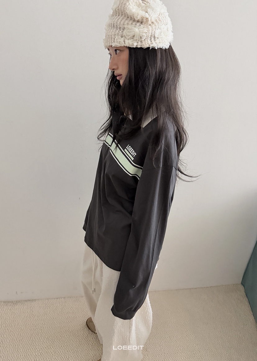 LOEEDIT韓國代購女士新品真品推薦熱賣時尚人氣休閑長袖T恤LOEEDIT長袖T恤