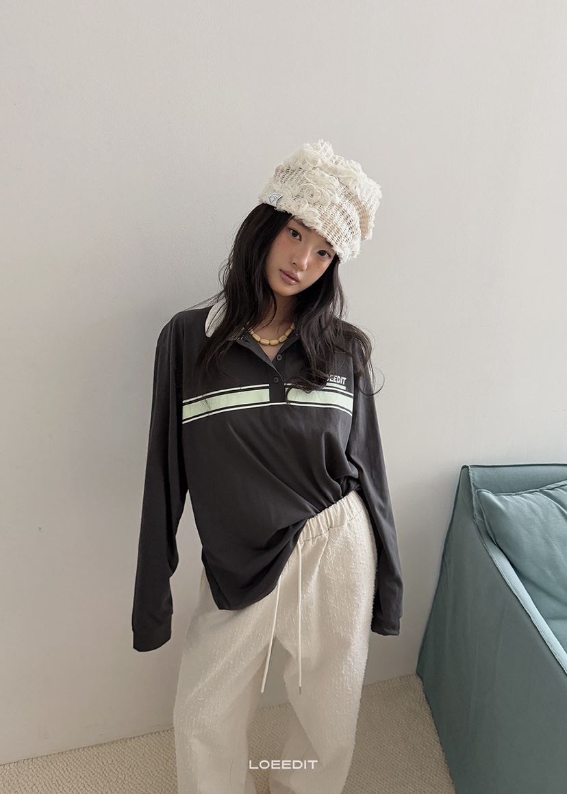 LOEEDIT韓國代購女士新品真品推薦熱賣時尚人氣休閑長袖T恤LOEEDIT長袖T恤