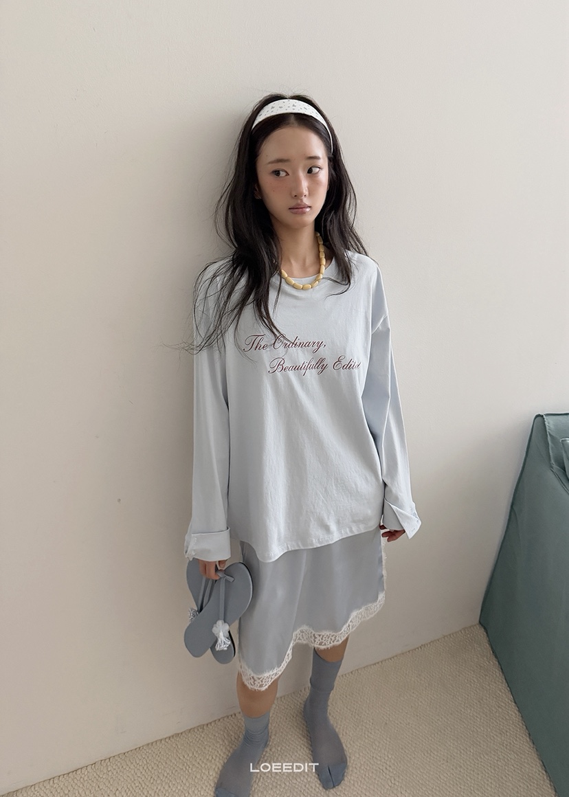 LOEEDIT東大門代購女裝新品推薦真品休閑人氣熱賣長袖T恤LOEEDIT長袖T恤