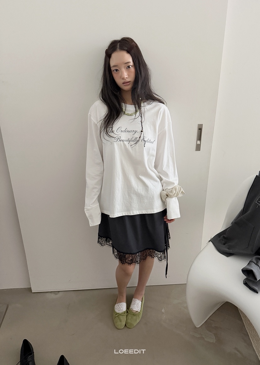 LOEEDIT東大門代購女裝新品推薦真品休閑人氣熱賣長袖T恤LOEEDIT長袖T恤圖色1