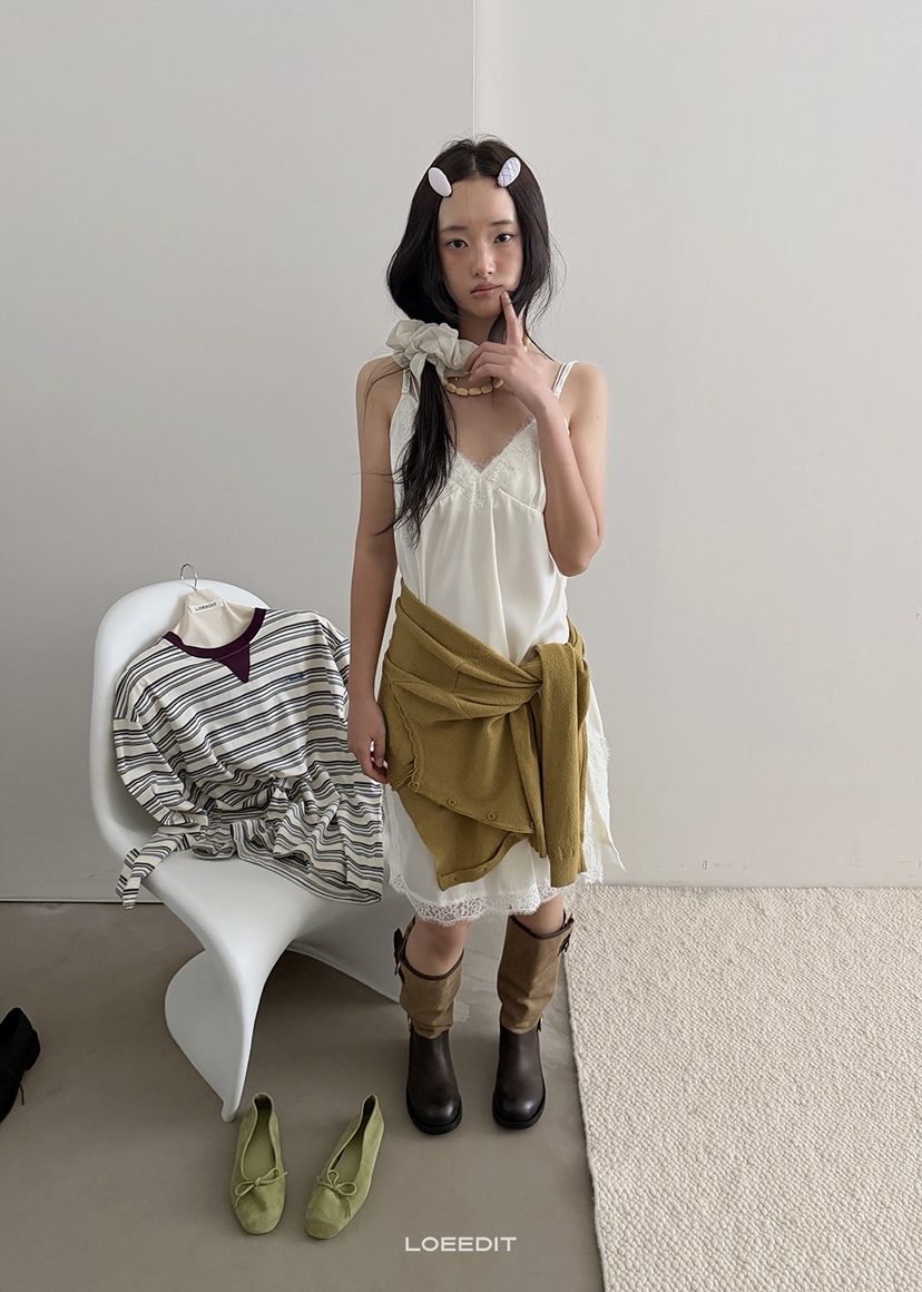LOEEDIT韓國直郵女士新款熱賣時尚真品連衣裙不含內搭屁簾LOEEDIT連衣裙