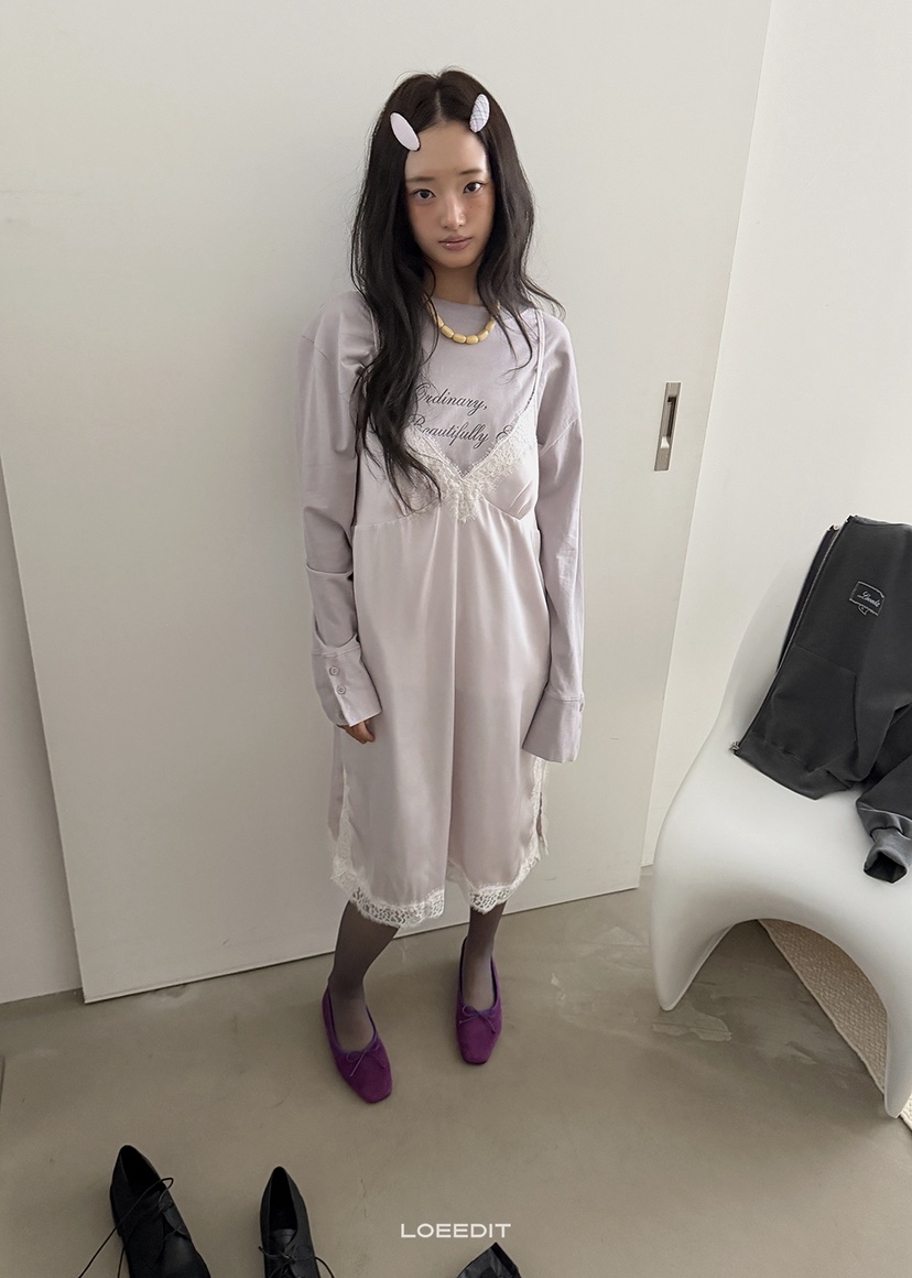 LOEEDIT韓國直郵女士新款熱賣時尚真品連衣裙不含內搭屁簾LOEEDIT連衣裙圖色2