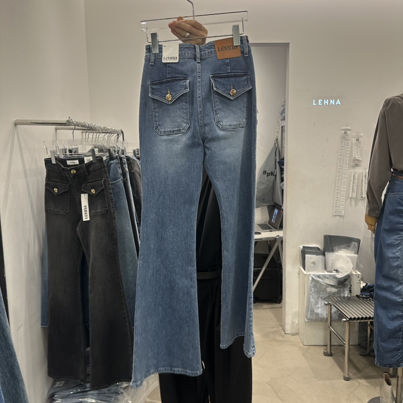 LEHNA韓國直郵女裝新品時尚人氣推薦熱賣真品休閑牛仔褲LEHNA牛仔褲