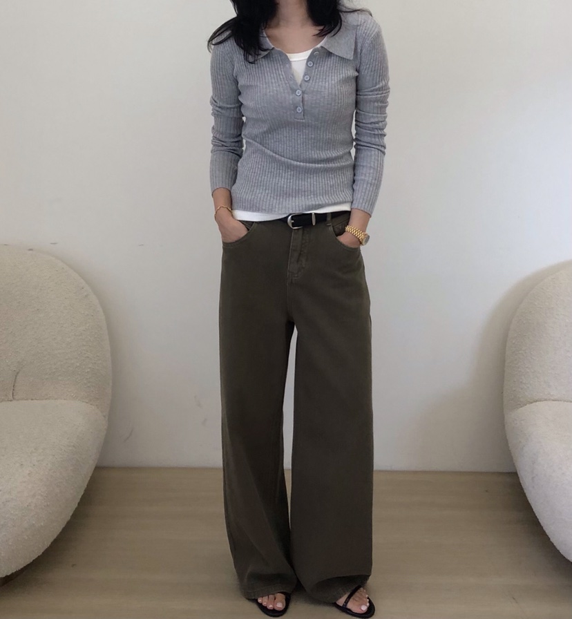GLAD SOME韓國代購女裝新款推薦休閑人氣熱賣針織衫羅紋GLAD SOME針織衫