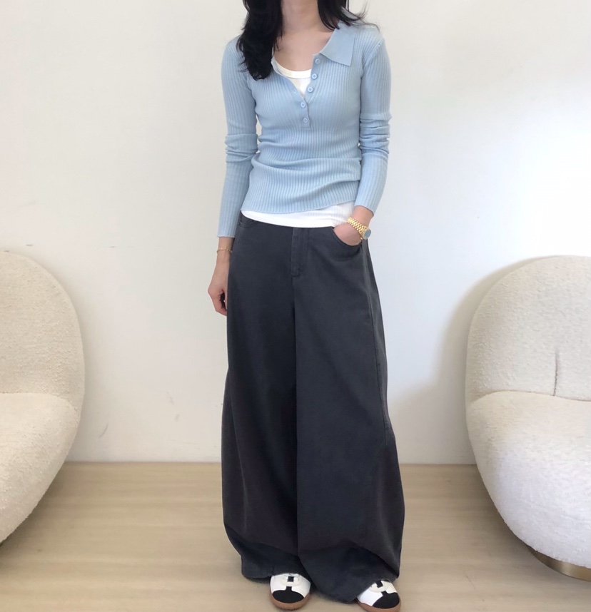 GLAD SOME韓國代購女裝新款推薦休閑人氣熱賣針織衫羅紋GLAD SOME針織衫