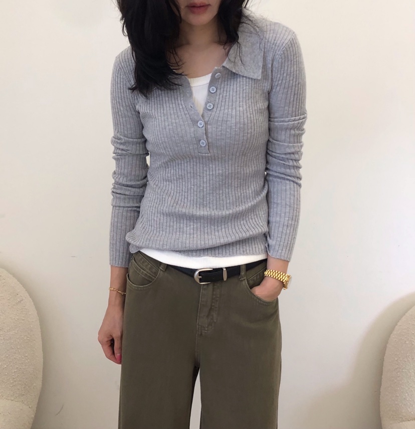 GLAD SOME韓國代購女裝新款推薦休閑人氣熱賣針織衫羅紋GLAD SOME針織衫圖色3