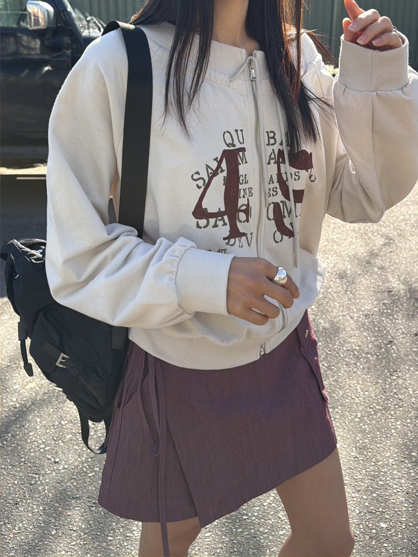 BAKING POWDER韓國直郵女裝新品時尚休閑推薦人氣衛衣拉鏈BAKING POWDER衛衣