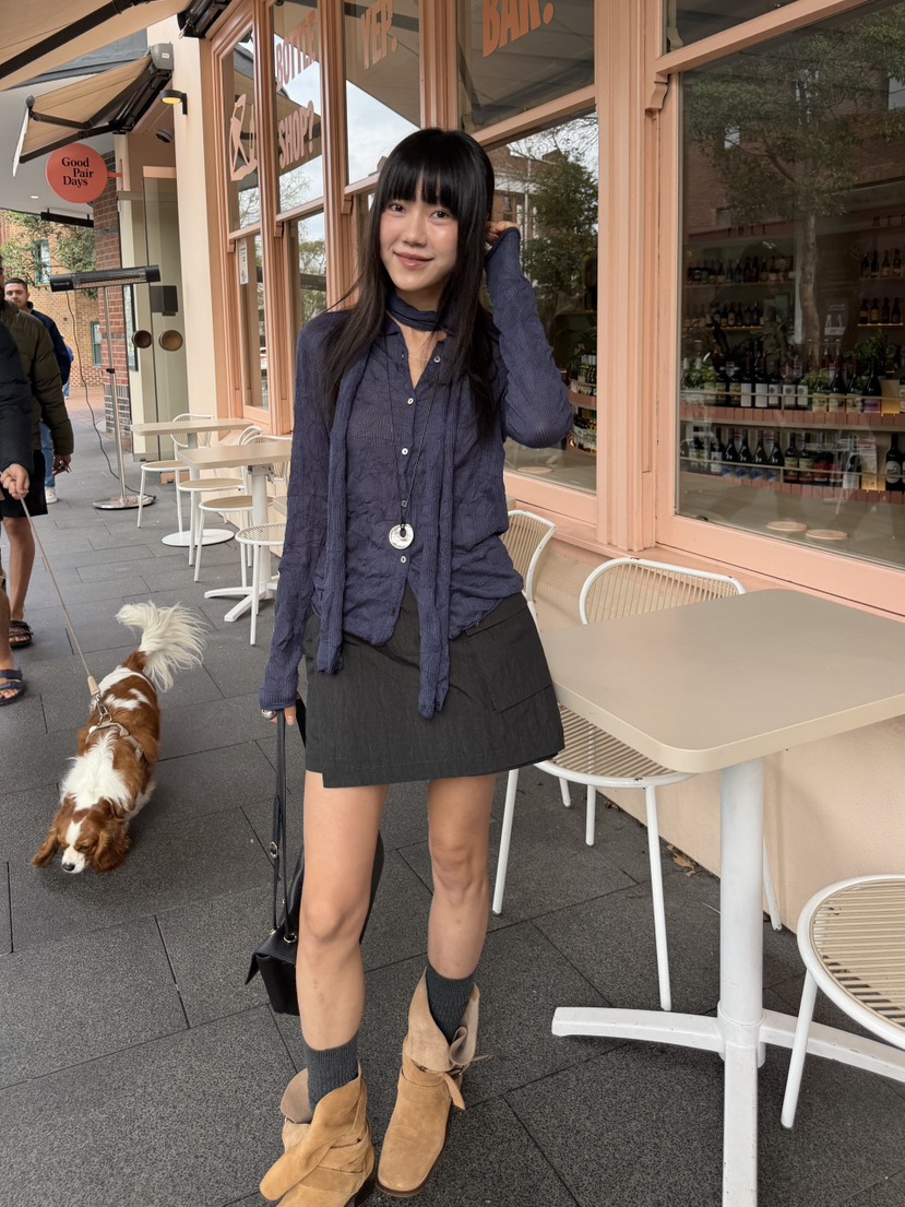 BAKING POWDER韓國直郵女裝新品真品人氣開衫含脖帶波紋BAKING POWDER開衫