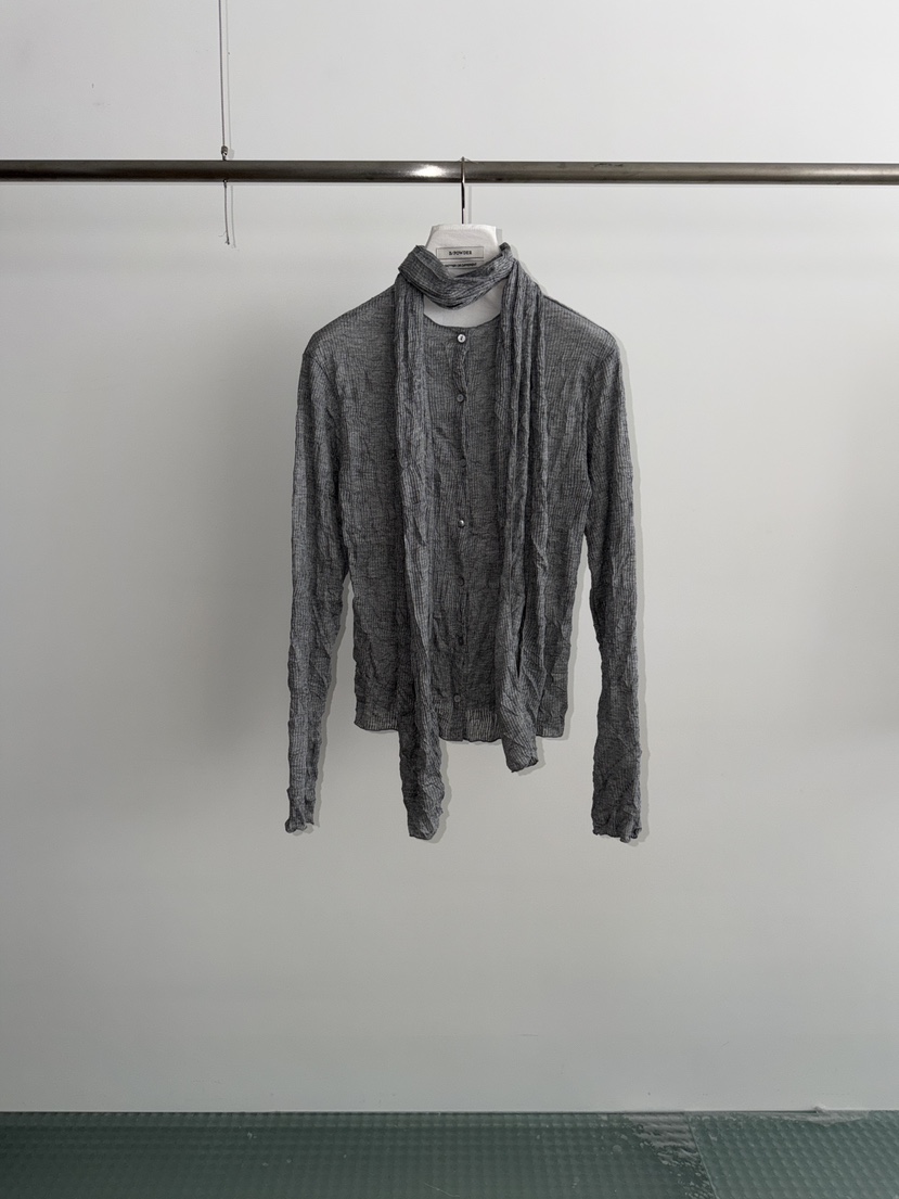 BAKING POWDER韓國直郵女裝新品真品人氣開衫含脖帶波紋BAKING POWDER開衫圖色2