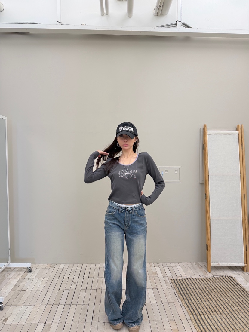 LUMIPLE韓國代購女裝新款人氣時尚真品推薦熱賣休閑長袖T恤LUMIPLE長袖T恤