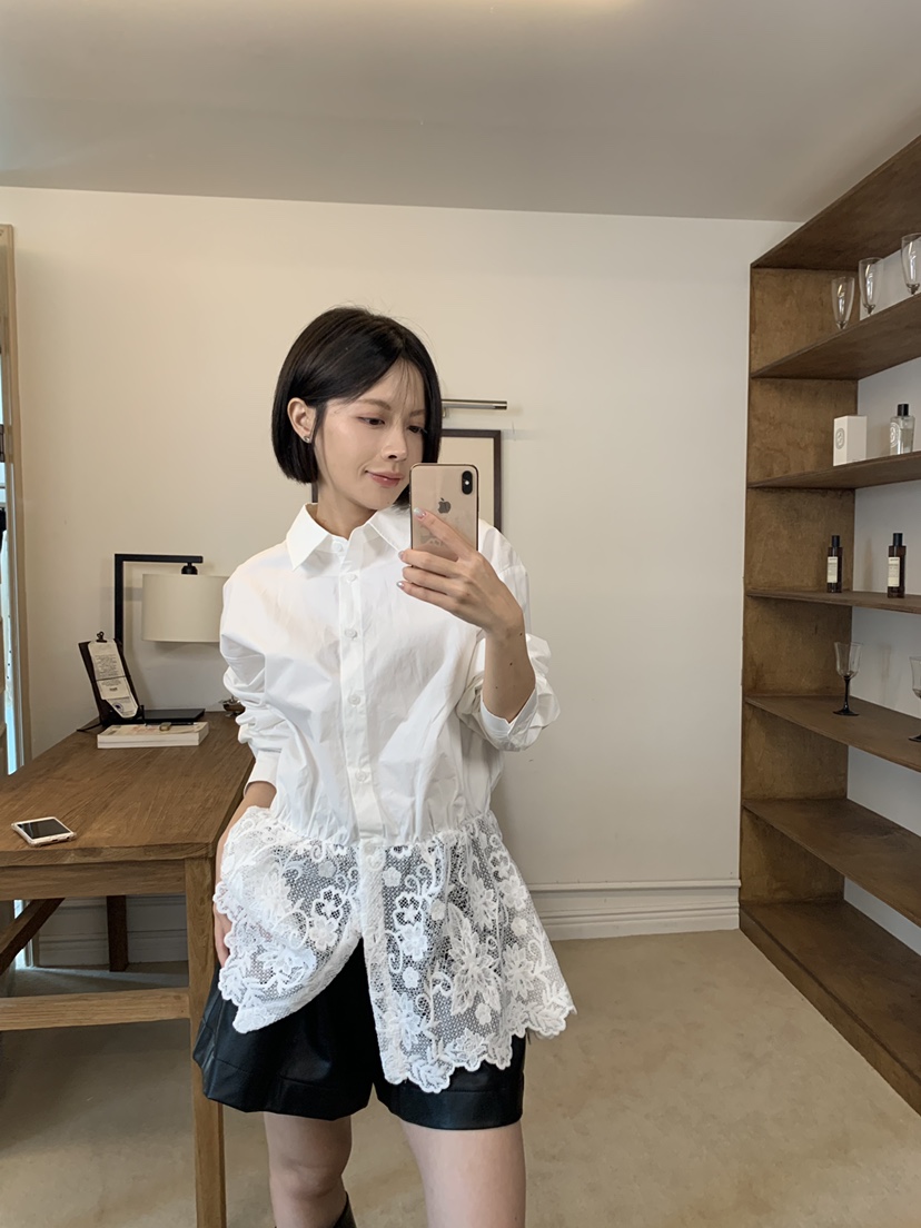 FABRIC韓國代購女裝新款推薦熱賣人氣真品襯衫蕾絲衫蕾絲FABRIC襯衫/蕾絲衫