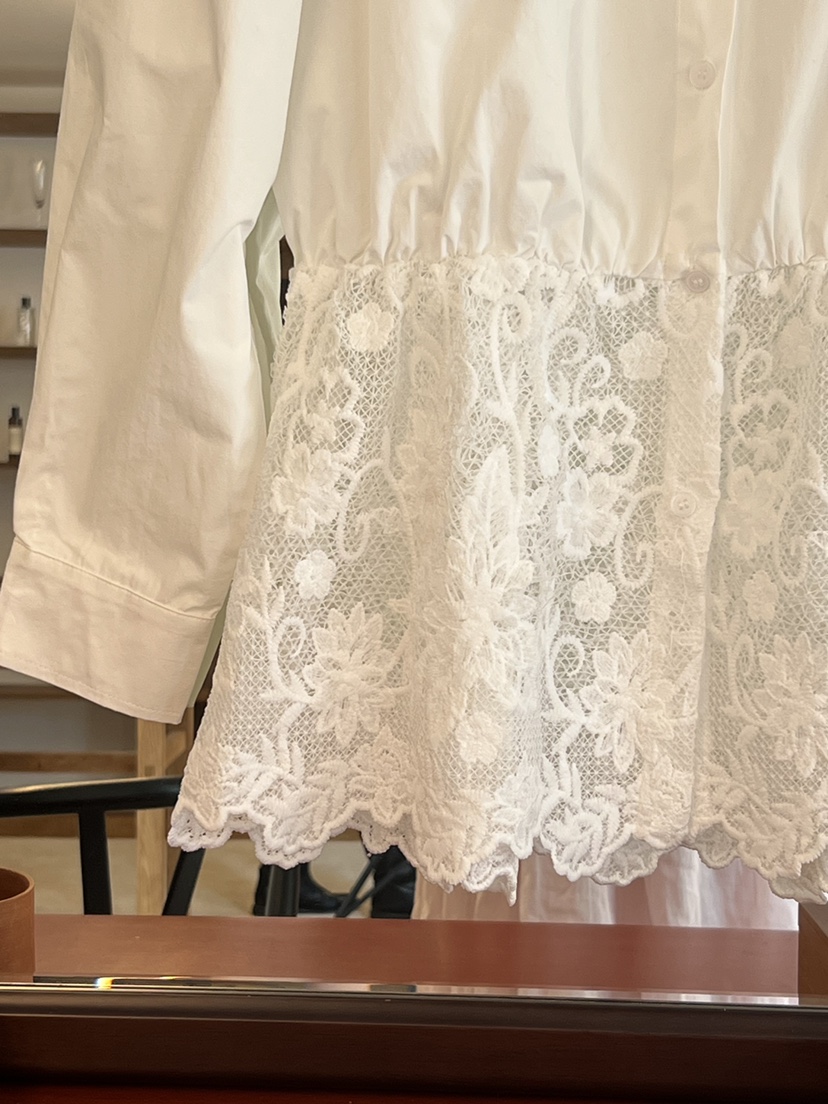 FABRIC韓國代購女裝新款推薦熱賣人氣真品襯衫蕾絲衫蕾絲FABRIC襯衫/蕾絲衫