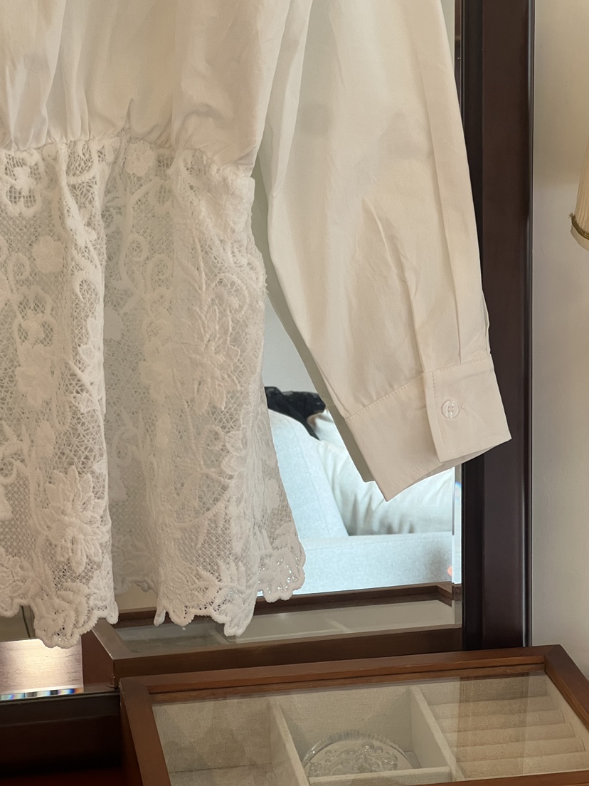 FABRIC韓國代購女裝新款推薦熱賣人氣真品襯衫蕾絲衫蕾絲FABRIC襯衫/蕾絲衫