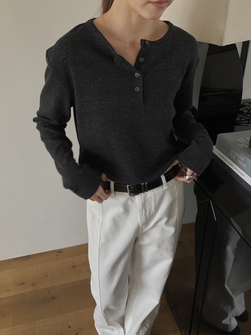 LONG PEAK東大門代購女士新品人氣休閑時尚長袖T恤華夫格LONG PEAK長袖T恤