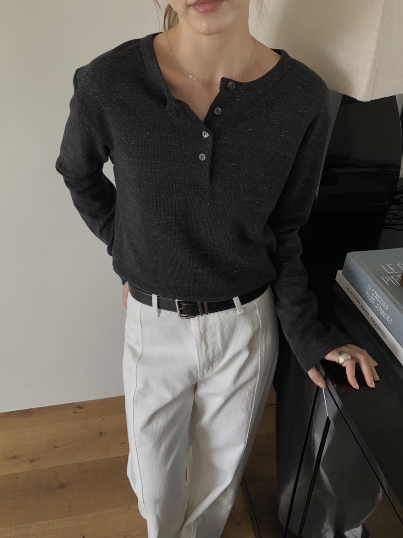 LONG PEAK東大門代購女士新品人氣休閑時尚長袖T恤華夫格LONG PEAK長袖T恤